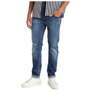 7 For All Mankind NWT Paxtyn Skinny Jeans Indigo Blue Men’s Size 40 Distressed